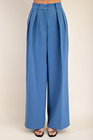 High Waist Pleated Wide Pants