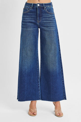 High Rise Ankle Wide Palazzo Jeans