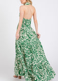Halter Button-Down Maxi Dress