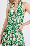 Halter Button-Down Maxi Dress