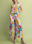 Floral Print Set Illusion Jumpsuit