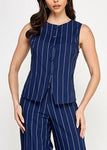 Stripe Tailored Vest Top