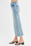 High Rise Crop Detail Jeans