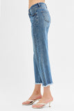 Mid Rise Crop Wide With Front Slit