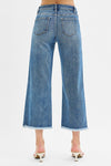 Mid Rise Crop Wide With Front Slit