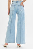 High Waist Wide Leg Pintuck Detailed Jeans