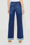 High Rise Wide Leg Cuffed Jeans