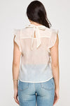 Ruffle Sleeve Top with Contrast Detail