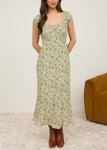 Floral Short Sleeve Midi Dress