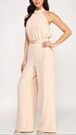 Halter Neck Pleated Top Jumpsuit