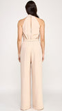 Halter Neck Pleated Top Jumpsuit