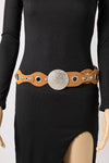 Studded Grommet Large Disc Buckle Belt