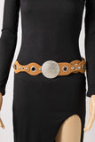 Studded Grommet Large Disc Buckle Belt