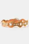 Studded Grommet Large Disc Buckle Belt