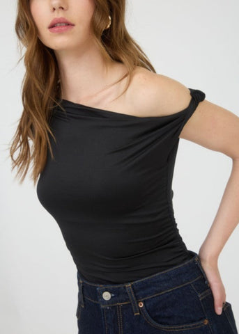 Asymmetrical Off The Shoulder Knit Top