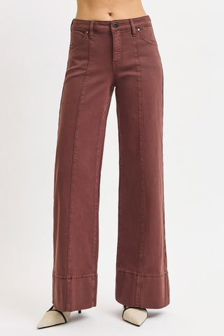Mid Rise Wide Leg With Wide Hem