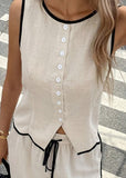Colorblock Button-up Vest
