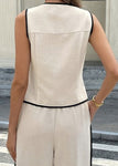 Colorblock Button-up Vest