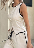 Colorblock Button-up Vest