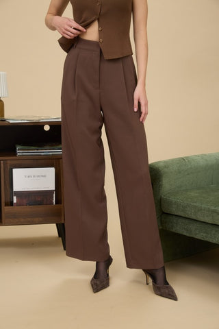 High Waist Pleated Wide Leg Pants