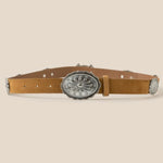 Western Oval Floral Buckle Belt