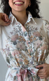 Short Sleeve Button Down Belted Dress