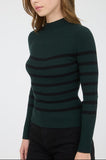 Mock Neck Stripe Sweater