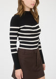Mock Neck Stripe Sweater