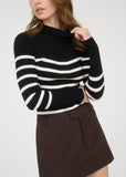 Mock Neck Stripe Sweater