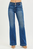 Double Button Down High Rise Flare Jeans