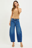 Mid Rise Crop Barrel Jeans