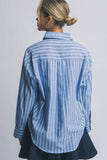 Oversized Button Down Stripe Shirt