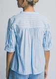 Striped V-neck Linen Shirt