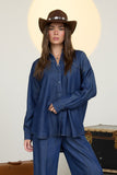 Button Down Stud Detail Denim Shirt