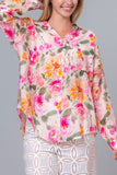 Floral Long Sleeve Button Up Blouse