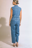 Denim Sleeveless Jumpsuit