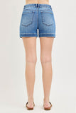 High Rise Cuffed Hem Shorts