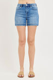 High Rise Cuffed Hem Shorts
