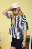Stripe Colorblock Knit T-shirt