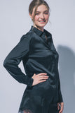 Lace Long-sleeve Satin Blouse