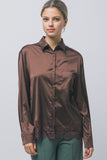 Lace Long-sleeve Satin Blouse