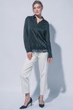 Lace Long-sleeve Satin Blouse