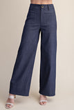 Stretchy Jeans High Rise Front Pocket Wide Leg