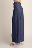 Stretchy Jeans High Rise Front Pocket Wide Leg