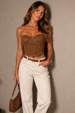 Suede Studded Corset Tube Top