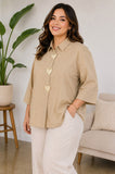 Heart Button Collared Blouse