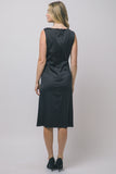 Cowl Neck Ruched Knit Sheath Dress
