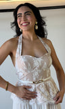 Pleated and Lace Mix Palazzo