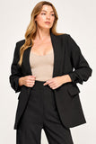 Shirred Sleeve Lined Blazer