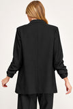 Shirred Sleeve Lined Blazer